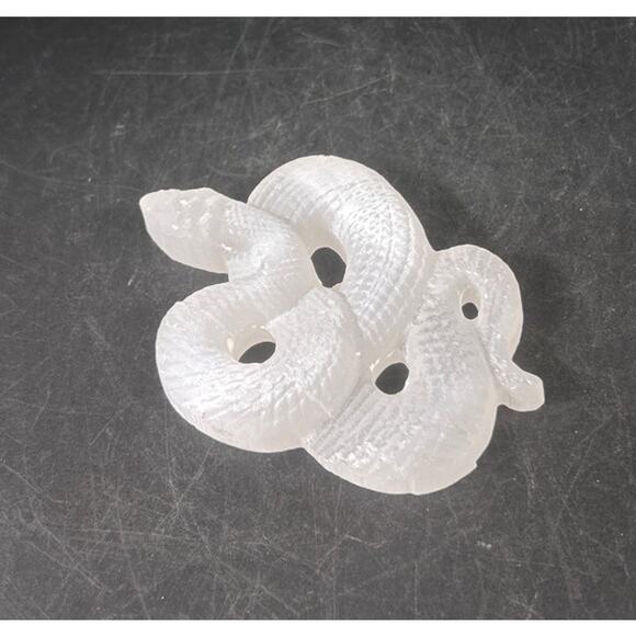 Selenite Mini Snake Carved Figurine Small 3 Inch Natural Quartz Crystal - Picture 5 of 11